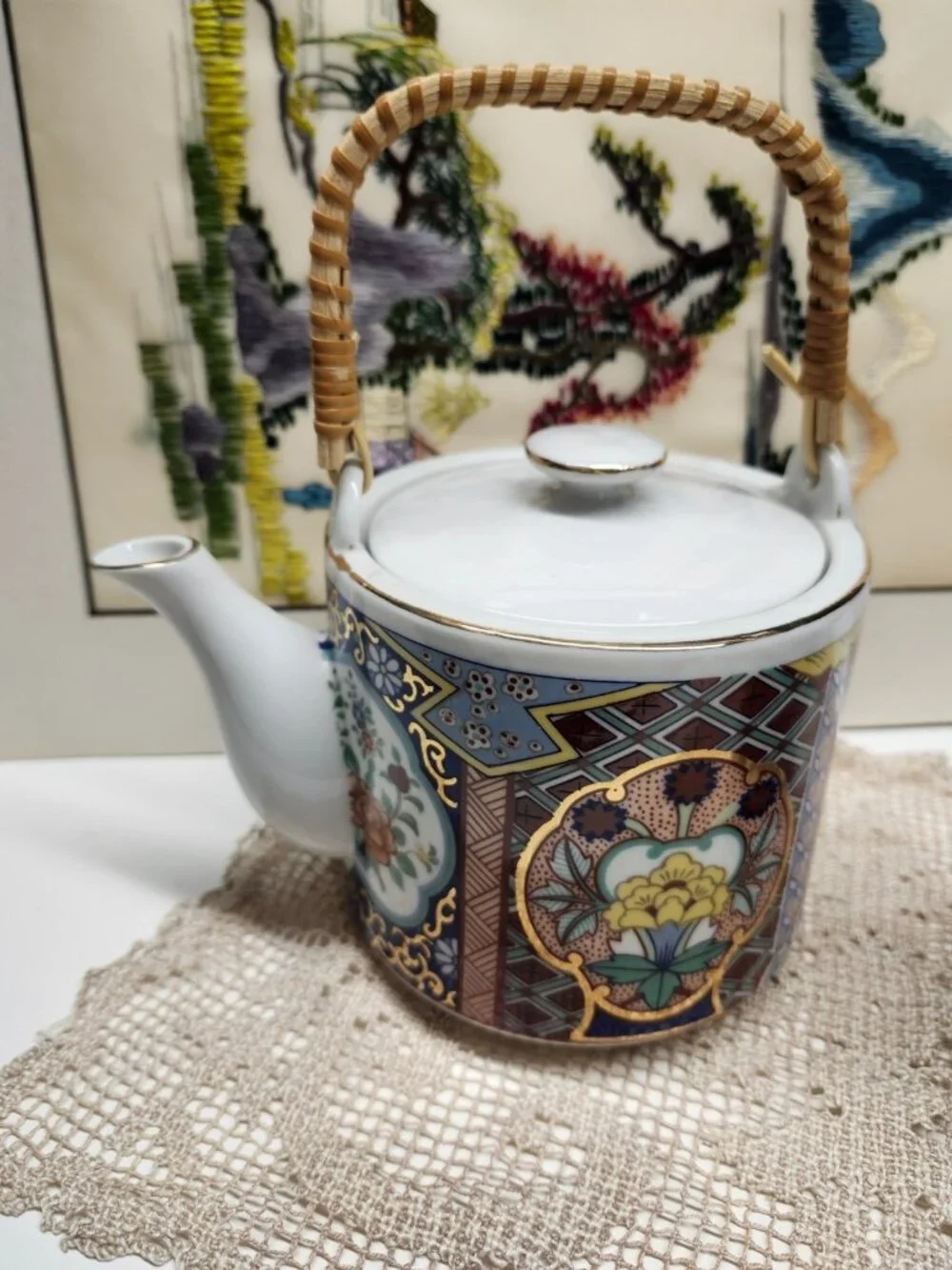 Imari Ware Teapot & Mug Set National Silver Co Nagoya Japan Vintage